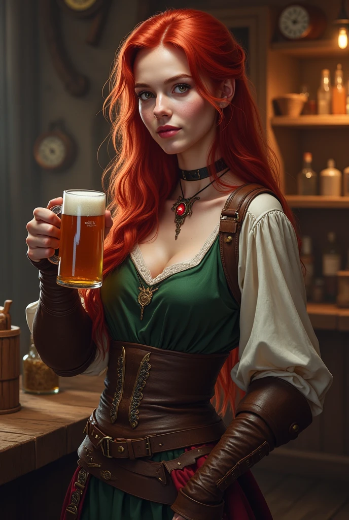 beautiful Harley Quin in a Irish pub, air above hair, wearing detailed Harley quin cloths, IPA award wining, masterpiece, ultimate lighting, art by top 5 artstation artists, ultrasharp focus, ultra high contrast, best postprocessing, artistic filters