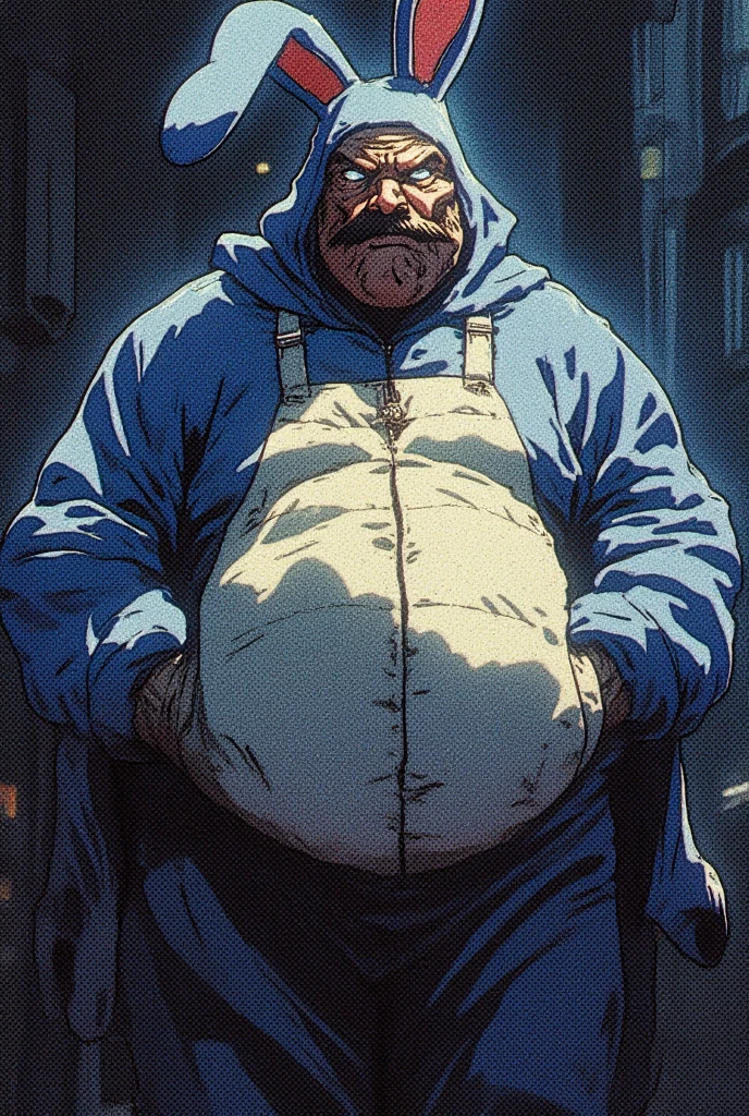 a anime drawing of a fat man stuck in a door, thicc, full body portrait of , fullbody commission for, thicc build, commission for high res, thick black lineart, he , cel shaded!!!, oc commission, full body!, ((handsome)) full body close-up shot Single Subject!!, background ((Yokohama )) . Morbily obese!! ( super large,Fat, round, belly)), large breasts,(( large double wide hips)), ((large fat butt), (( large ,thick, fat thighs)) , Proportionally large and fat arms and Legs!!, large Fat breasts, fat chubby cheeks, Fat face, multiple chins, , masterpiece!!, full body!! , Expression(angry, frowning) pose( legs Spread out ),(Chuuya Nakahara from Bungou Stray dogs), ((medium length, Messy orange hair )),(( fox like Grey eyes)) , ((Grey vest,white shirt, black jacket  oves the shoulder, Black fedora)), pale Skin