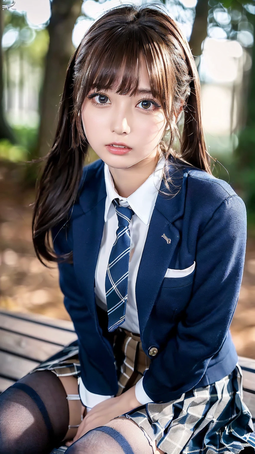 navy blue knee socks Magical Mixed Reality、(Original photo:1.2)、( photoreal site :1.4)、 Beautiful Details Delicate expression、((I can see your pants))、(Crouching panty shot)、eyelash beautiful delicate eyes、 large file size 、 very detailed、 High Resolution 、 transcendental beauty Best Quality、masterpiece、( Japanese schoolgirl uniform))、 Very detailed performance Majestic、Subtle details、 Very detailed facial video lighting、girl with twin tail hair 、Positive、(( dynamic pose )))、(Sit with your legs bent))、 pleated skirt、Blazer coat、Sexy upward gaze、