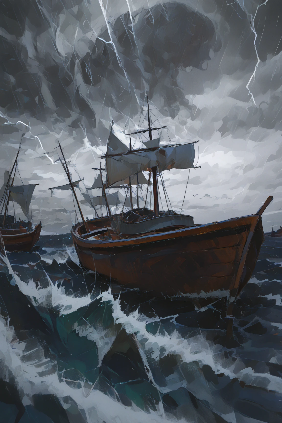 Mar, hello, storm, boat, cloudy