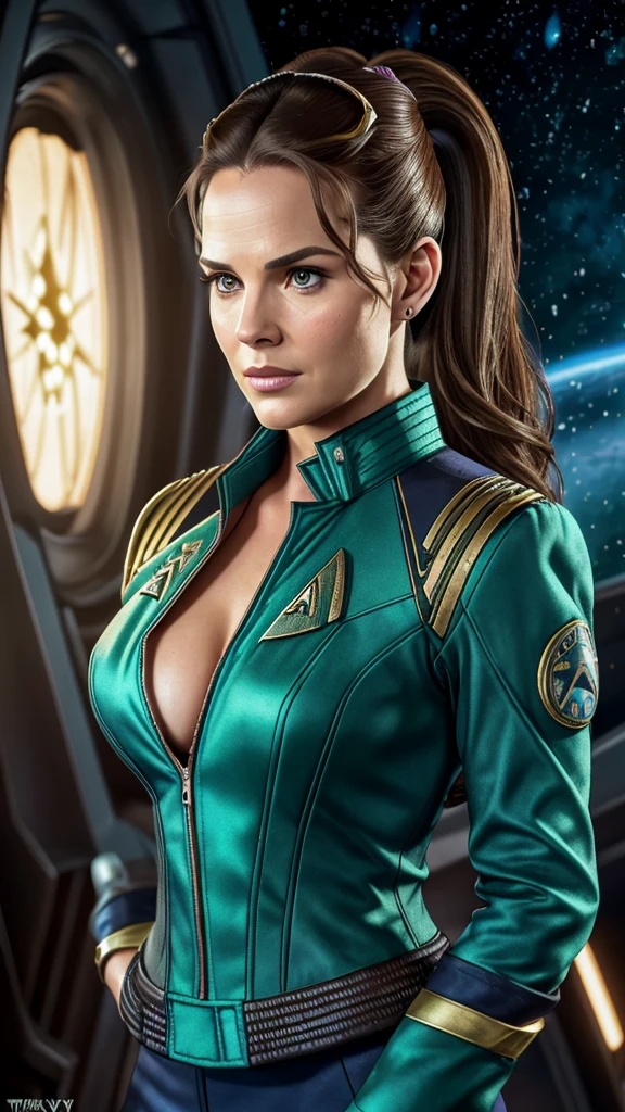 provocative, sexy, very sexy, flirtatious, arousing, revealing, sensuous, teasing ((ripped open uniform 1.4)) ((on the bridge of the enterprise 1.3) ((wearing star trek original series 1990s one piece sexist sexy short mini dress bridge crew uniform ripped)) ((dress is too short 1.5)) ((sexy hot pants, sexy ripped jump suit)) ((ripped 1.5)) (european, bonde crew member with short haircut and slim athletic figure) ((in the style of a scifi film set) ((in the style of an erotic movie, soft focus, cinematic, pulp, porn) ((ultra realistic, detailed and dynamic)) (nikon d850 film 4 kodak portra 400 camera f1.6 lens, rich colors, hyper realistic, lifelike texture, dramatic lighting, cinestill 800 tungsten, (RAW photo, nikon, 8k, Super detailed, advanced details, intricate details, Super detailed), (award winning photo, masterpiece), (photo-realistic) ((anatomically correct, High precision human body, highly detailed face, realistic skin)) Lighting: Face lighting, Ray tracing, reflective light, Structurally correct)