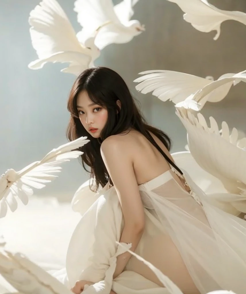 Naked girl spreads her legs to show her vagina,(8k), (Highest quality: 1.2), (Realistic), (Realistic: 1.37), Ultra-high resolution,Sex education training、Illuminated with enchanting lighting、 A stunning and surreal fashion portrait featuring a 17-year-old Japanese model, Feathery hair gives off an angelic beauty. She wears a fashionable and captivating outfit that highlights her super-real skin, Gives a vibrant and dreamy atmosphere. The Cinematic lighting and composition create an otherworldly atmosphere, As if it had fallen from heaven. The background is dreamy, abstract landscape that enhances the overall enchanting and fashionable aesthetic of the photograph., fashion, Cinematic, photograph, portrait photographgraphy