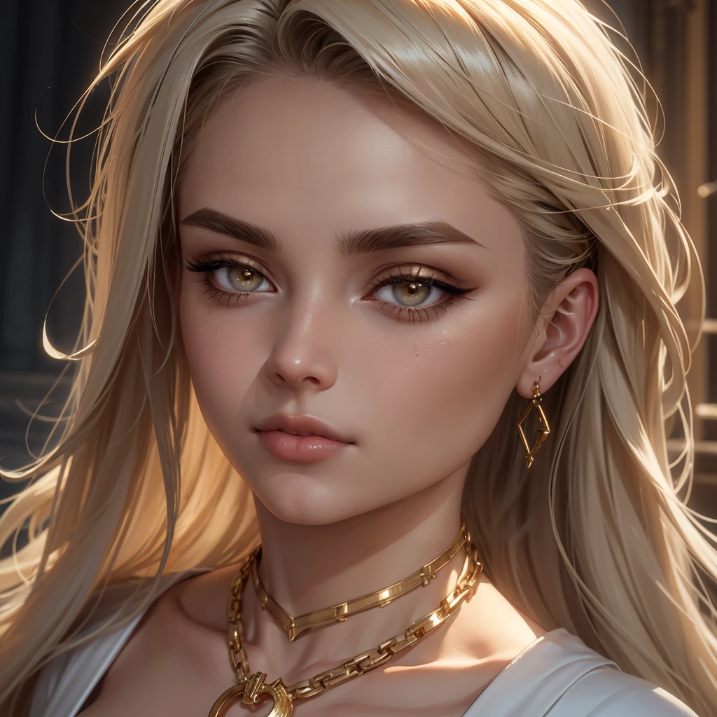 ((masterpiece,Highest quality;1.3,best illustration,realistic:0.8)),a Shouth Indian girl 16year old, solo, long hair, small breasts, looking at viewer, blonde hair, bare shoulders, brown eyes,gorgeous eyes,(very small head,toned body,slender body), jewelry, full body, necklace, off shoulder, sweater, lips, realistic, nose, flirting,
