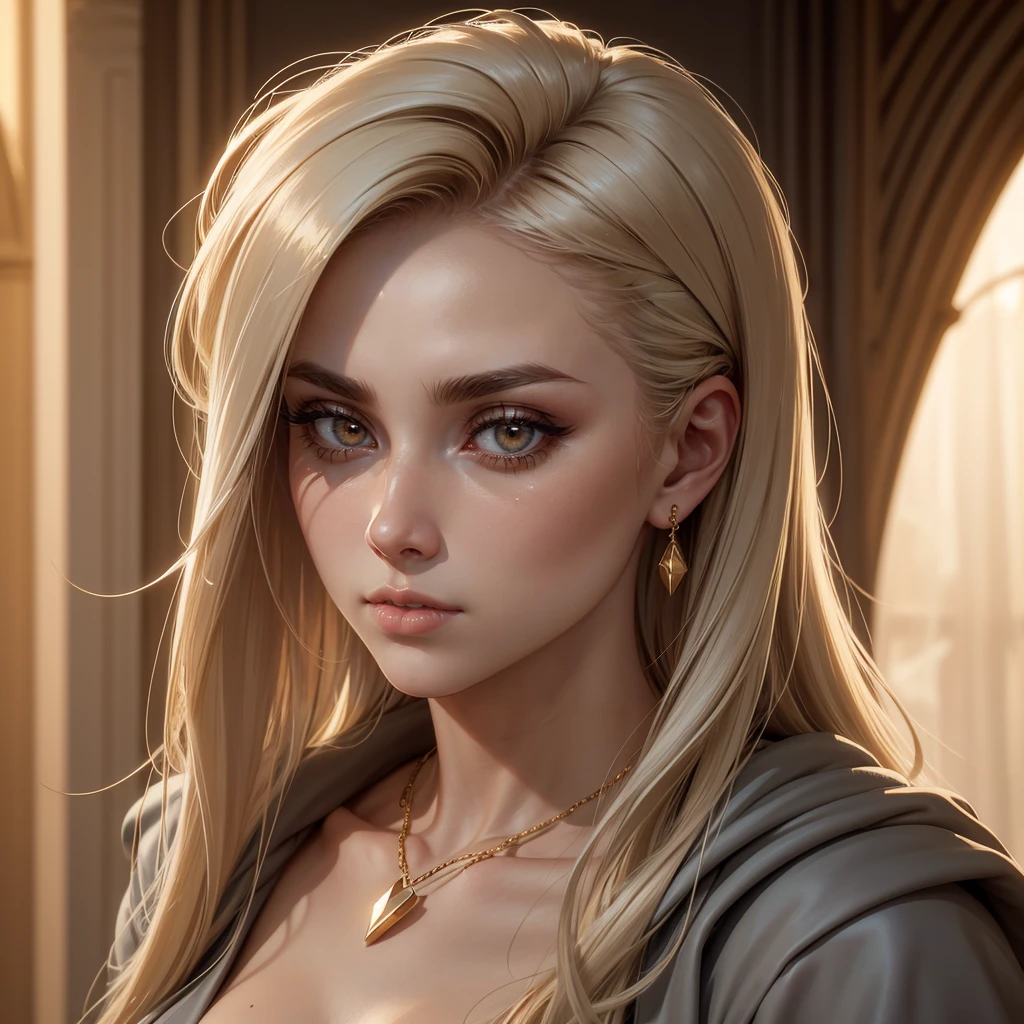 pretty girl, rogue, aristocrat, dark blonde hairs, high fantasy style, medieval style