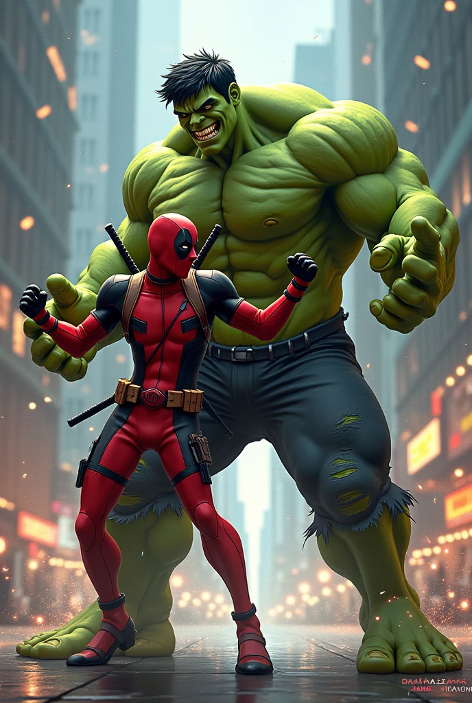 Sherek lutando versus deadpool bem bravo