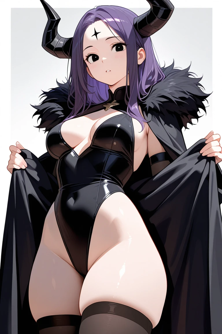 anime girl, bleach anime, soul reaper, sword, zanpakuto, vastolorde mask, fractured mask, hot, sexy, cute, black eyes, tall, full body, masterpiece, looking at the viewer, black fur on shoulders, coat, hollow shinigami,