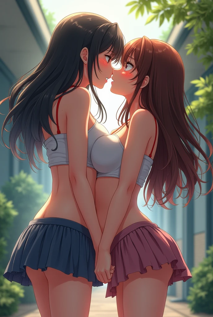 (anime style)two naked girls