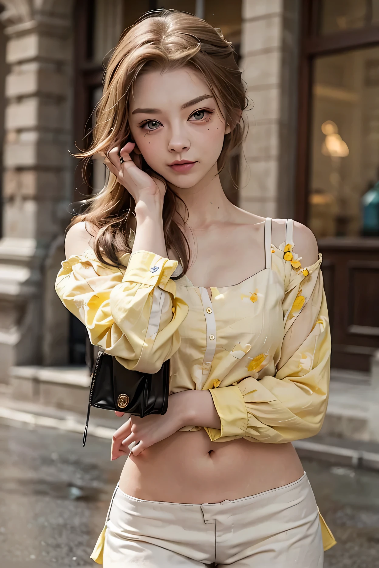 natalie dormer hot photos in yellow blouse, wearing yellow croptop, wearing yellow floral blouse, cute beautiful, traditional beauty, with lovely look, beautiful cute, by Max Dauthendey, a cute young woman, very beautiful girl, young and cute girl, actress, very pretty model, handsome girl, stylish pose, 2 female model, cute young woman