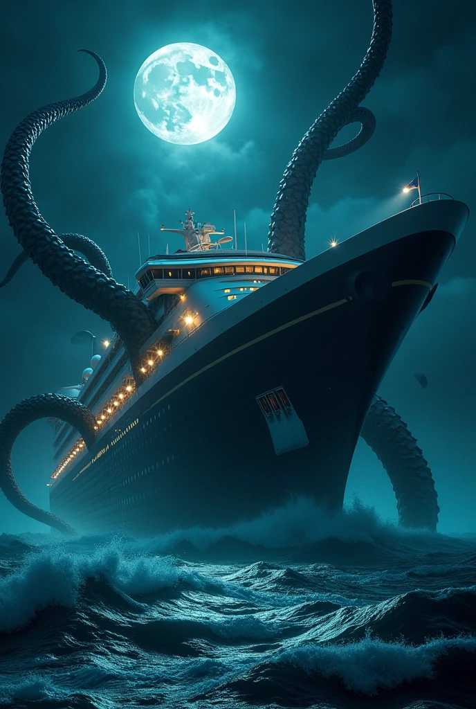 a picture, taken from a boathouse with a giant squid, that comes out of the water, Lovecraftian atmosphere, Cthulhu rises from the ocean, Lovecraftian background, Lovecraftian landscape, inspired by Lovecraft, inspired by H.p. Lovecraft, where Lovecraftian horrors roam, lovecraftian horror!, Lovecraft-Horror, lovecraftian horror, lovecraftian horror!!