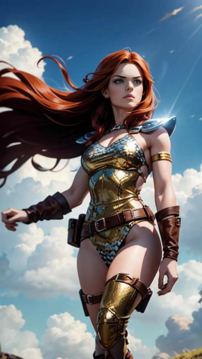 BEAUTIFUL PINK HAIR BOMBSHELL FEMALE GODDESS IN A LONG SPLIT BLUE DRESS, HUGE LONG HAIR, VOLUMOUS HAIR, WIND EFFECT, LIGHT GRAY EYES, PALE SKYN, HIGH CHEEKBONES, ROSY CHEEKS, MENTAL FORAMEN, ANGRY FACE EXPRESSION, NECKLINE CLEAVAGE, LONG SPLIT BLUE DRESS, EXPOSED GORGEOUS THIGHS, GOLDEN DETAILS, GOLD HEADBAND, GOLD GAUNTLETS, LONG GOLDEN GAUNTLETS, GOLD CHOKE COLLAR, GOLD SANDALS, STRONG ATHLETIC BODY, MUSCLES, ARMS, DETAILED DELTOIDS, THICK GORGEOUS EXPOSED THIGHS, DETAILED QUADRICEPS, ABDOMEN, DEEP DESERT, ROCKY MOUNTAINS, SUN, BACKLIGHTS, MASTERPIECE, ACCURATE IMAGE