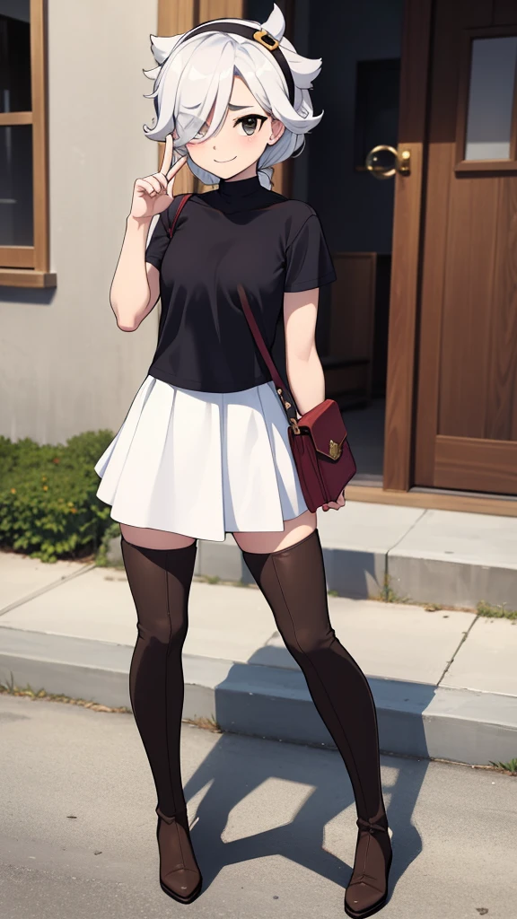 (masterpiece、highest quality、High resolution、realistic pictures、real looking skin:1.1)、 (The woman lifts her skirt and reveals her panties.々I'm showing it to:1.8)、 (standing:1.5)、 (A provocative and grinning expression:1.8), (I am wearing a black long-sleeved shallow V-neck knit.:1.8)、 (I'm wearing a white and black houndstooth miniskirt.:1.8)、 (I'm wearing black middle boots:1.8)、 (The panties are red and have a pattern.:1.5)、 (brown short hair:1.5)、 (small face:1.5)、 (she is 22 years old:1.5)、 (Breasts are D-cups:1.5)、 (The location is the grassy area of the park.:1.5)、 1 Japanese girl、solo、full body esbian、beautiful eyes、shining eyes、Shining thighs、NSFW