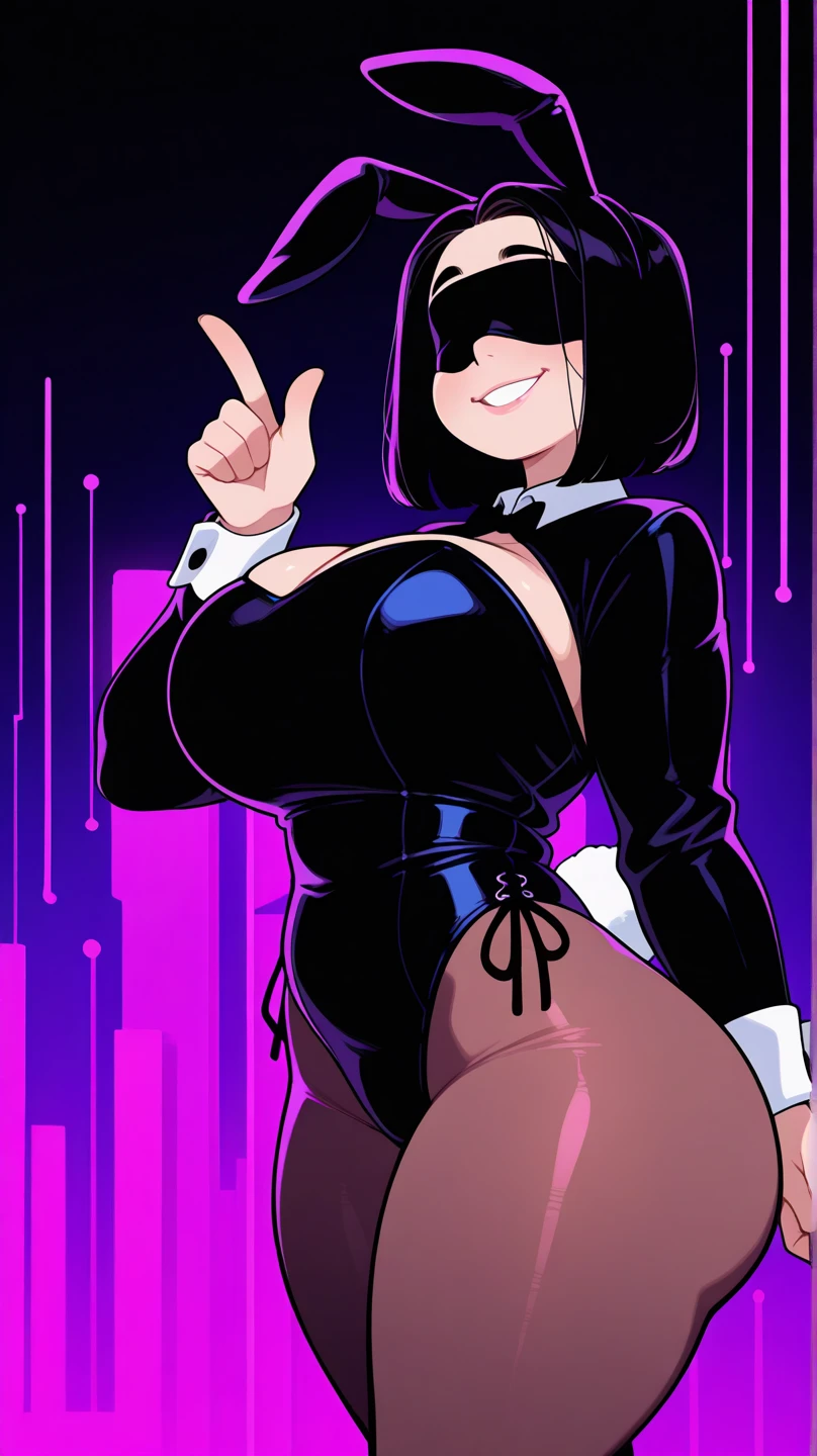 girl tickled sideways, 1 girl,big breasts, smile, laughter, Are standing, armpit, grab, tickle,Research room,saliva,blush,Sweat,please open your mouth wide,black hair,short hair,(black tight suit:1.4)),streak,