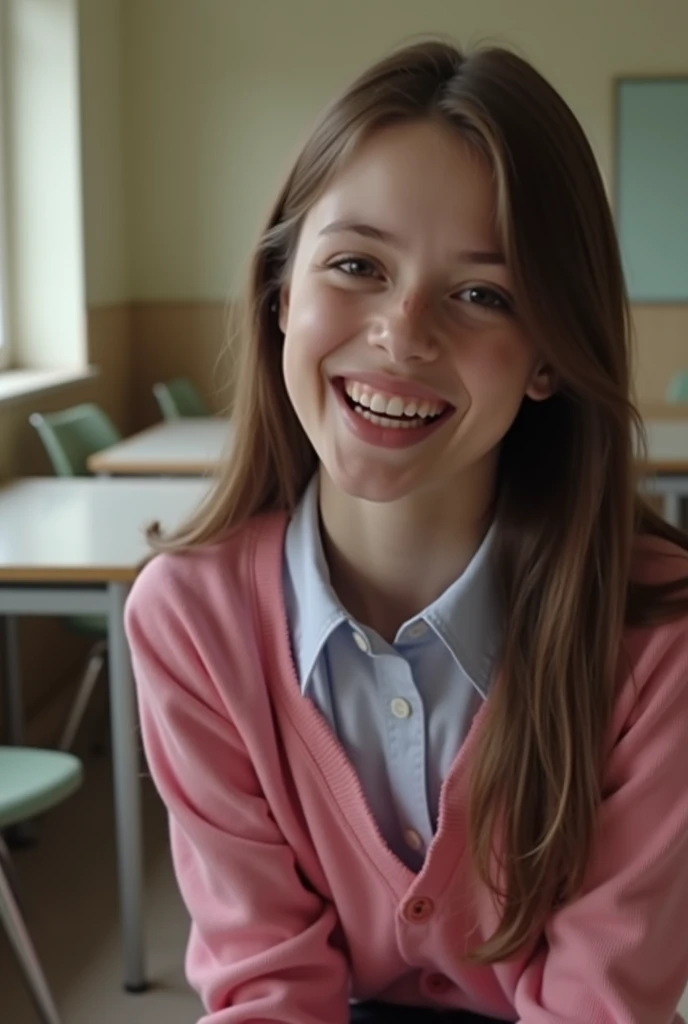 Beautiful school girl giving blowjob. Cumshot - SeaArt AI