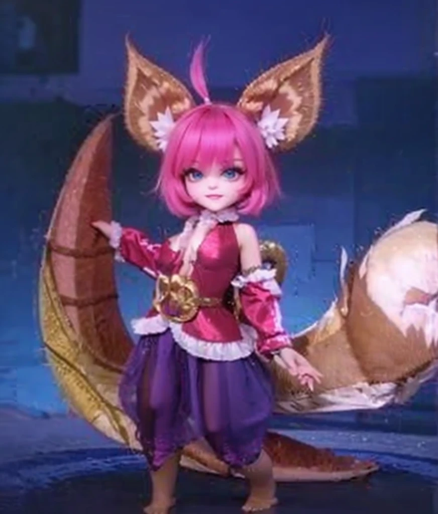Extremely realistic, Ultra detailed, Make a this realistis, ((8K, Raw, Photography realistic:1.25)), epic skin,((girl kids)), ((8 year old girl)), Cute, (hyper realistic face)), Human face, Hyper detailed face, (human face), ((Fox cosplay)), (pink mantel clothes)), perfect face, realistic eye, realistic nose, realistic lips, a close up of a person with a pink hair and a fox tail, female furry mini cute style, fox nobushi, pink fox, feathers, hyper realistic feather, hyper rrealistic clothes, fuchsia skin below the armor, fuchsia skin, pixie character, fuschia skin, fuchsia skin beneath the armor, cute character, smooth fuschia skin, Tail, hyper realistic Tail feathers, hyper realistic skin, armor, hyper realistic armor, kitsune inspired armor, bright fuchsia skin, Nature background change, realistic background