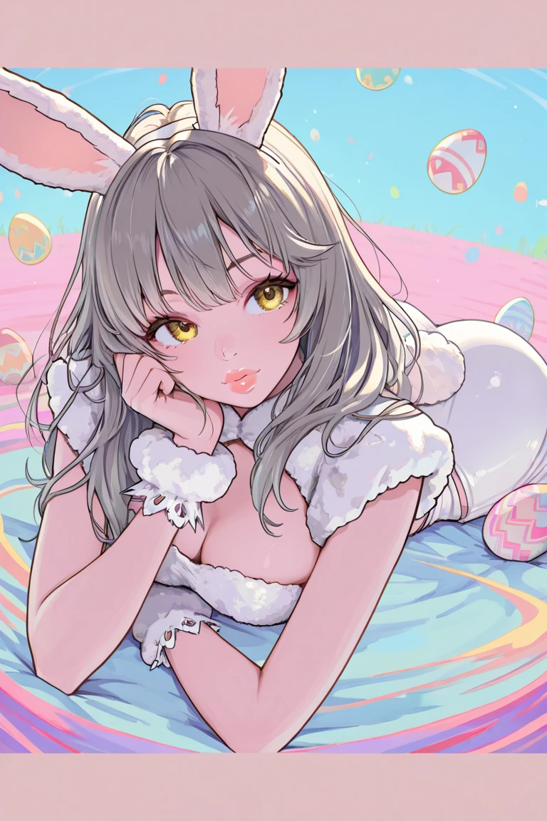 girl in bunny suit revealing sexy big ass with cute face anime