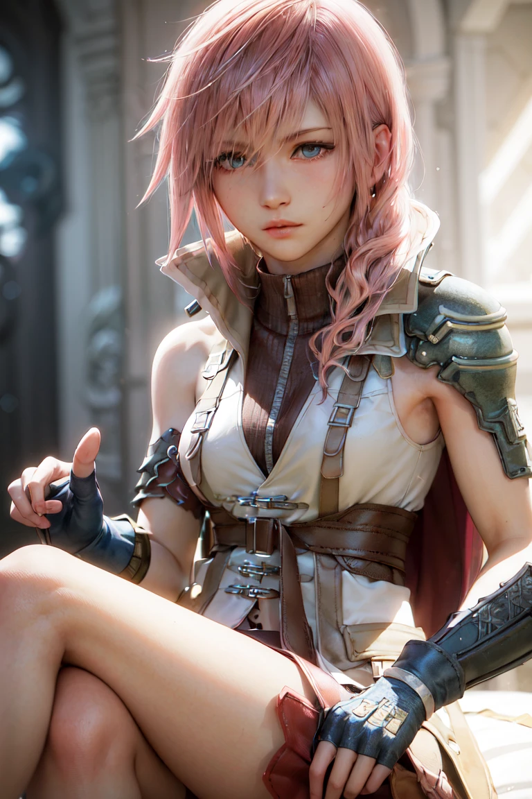 (masterpiece, Highest quality:1.3)
Lightning FF13,  One girl, alone, Pink Hair, Completely naked、All Nude,Raise both feet up、Spread your legs、Genitals fully exposed、Hold your head with both hands