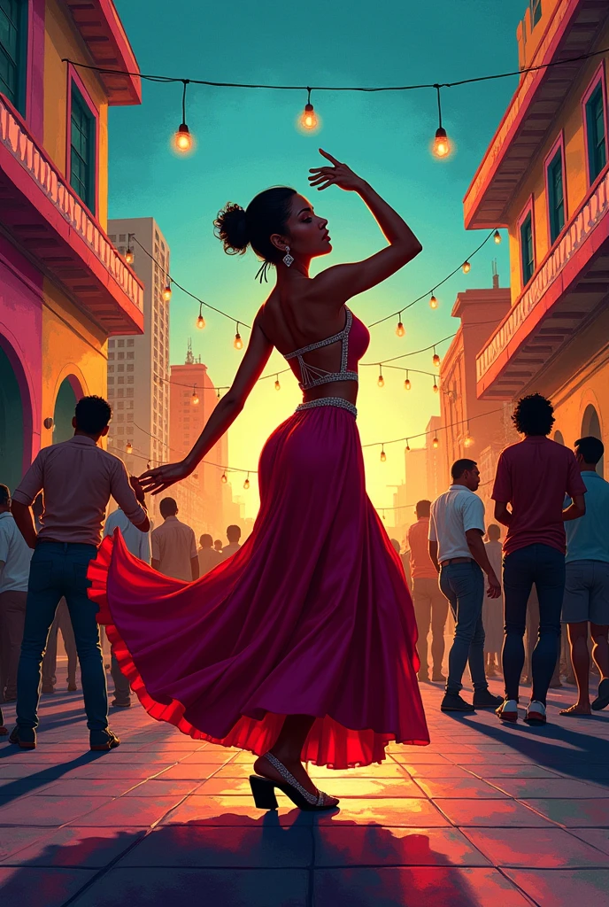 Generate an image with the name COORDI GUS on the theme salsa music
