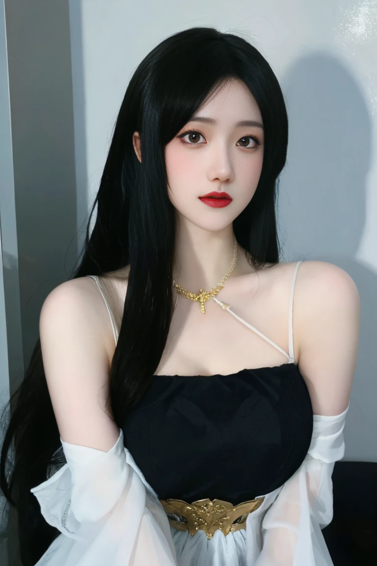 (((masterpiece+best quality+high resolution+ultra-detailed))), long silky black hair, high nose, sharp eyes, noble and inviolable temperament, (([female]: 1.2 + [beauty]: 1.2 + black long hair: 1.2)), dark and deep background, bright eyes, dynamic angle and posture.