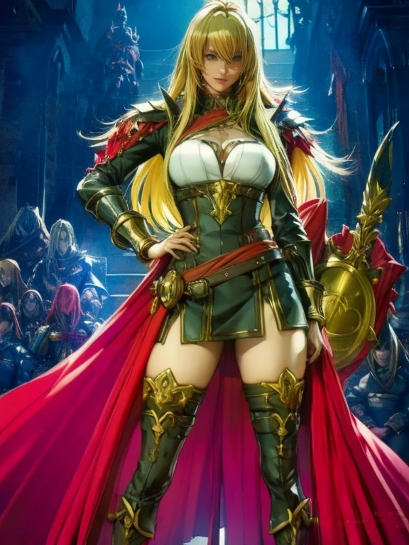 sexy female dragonrider, wearing armour,