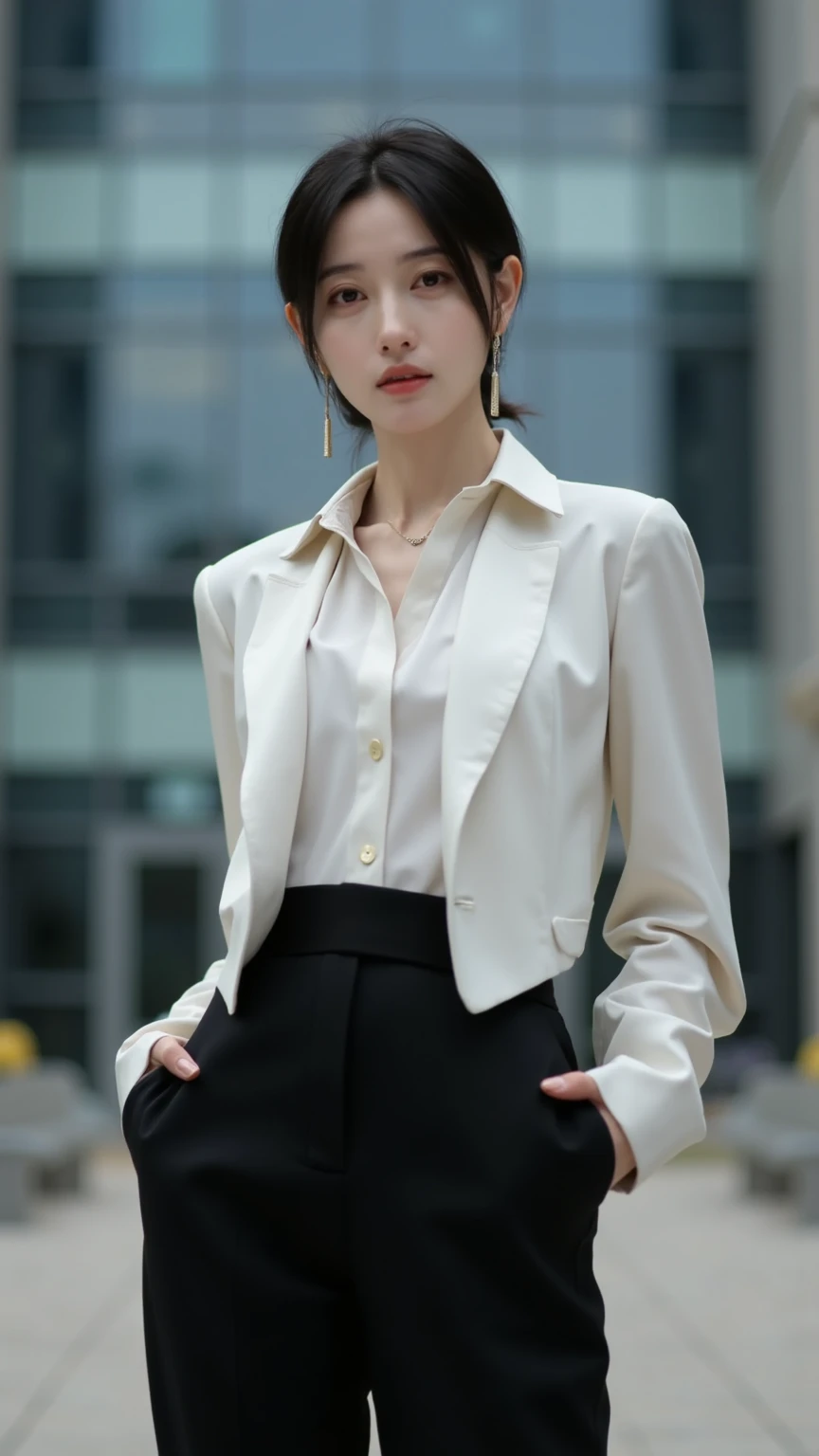 masutepiece, one beautiful women, ,(japanes), (Fantasy Library Background), (White Business Shirt),(((Simple gray waistcoat without frills)))(((Simple above the knee gray suit skirt))), (),, (medium breasts), rthair, , (Skin Texture:1.1), Best Quality, 超A high resolution, (Photorealistic: 1.4), Raw photo, , nikon d850 film stock photograph, F1.6 lens, Rich colors, Realistic, cinestill 800, Backlight, Rim lighting, Studio Lighting, Erotic Photographd over the desk, A dark-haired,