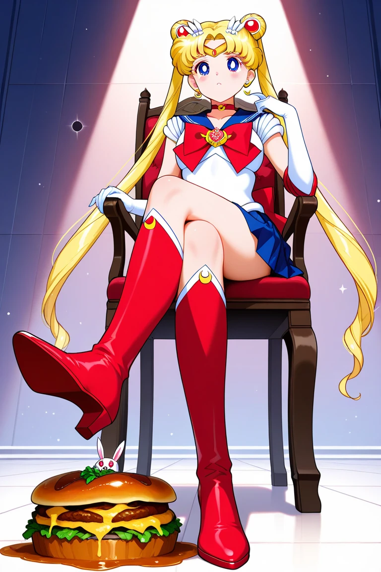 Obra maestra, Mejor calidad, absurdos, perfect anatomy, 1 chica, solo, Luna, 1990s \(Estilo\), rubia marinero luna, (little mom) de pie, sonrisa, tiro de vaquero, Uniforme Marinero Senshi, cuello marinero, Falda azul, Guantes de codo, en pose de espaldas, shows off his booty, Backward, sin tanga, big booty, ultra mini falda, (detallado:1.3), ultra high resolution, ultra detallado, Highly detallado face and skin texture, detallado eyes, double eyelids, dynamic light, (cara muy detallada) sentado con las piernas cruzadas, cruzando las piernas, show legs and booty, buen culo, muy sexy, Booty without thong