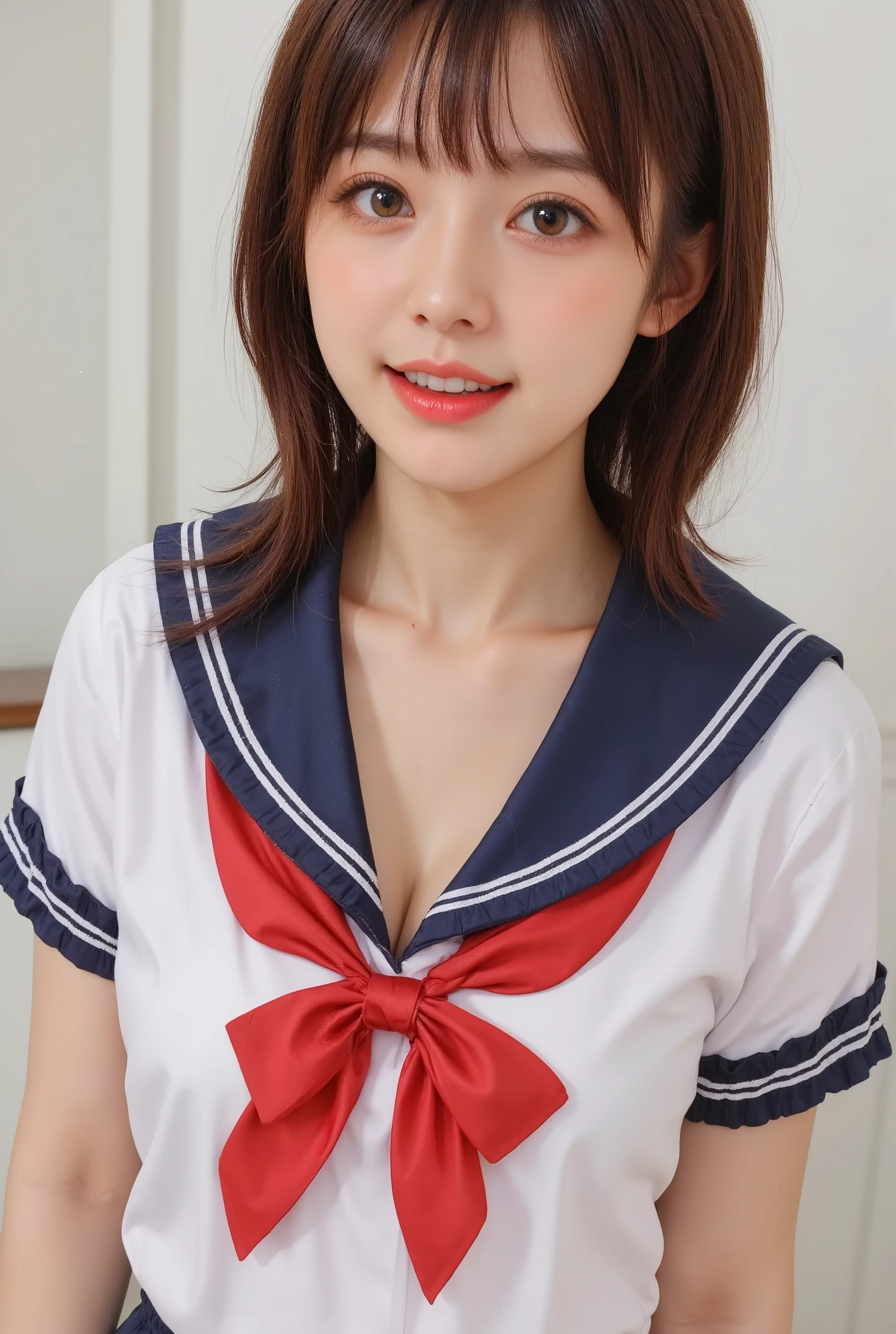(【8k, ultra-High resolution, Premium Quality, masterpiece:1.2), masterpiece, Premium Quality, illustration, Super Detail, Exquisite description, High resolution,  【8k Wallpaper, Perfect dynamic composition, detail beautiful eyes, (((She hung up her skirt with her hands、Very Reality sailor suit texture))),  full album   、   Black Stockings  ,(seamless real   Black Stockings   1 .1)Extremely realistic:1.21,    High resolutionの写真   :1.21,    HD picture   :1.21,    High fidelity    :1.21, ( Premium Quality:1.37), 32k resolution,      high dynamic range    :1.5,      Very Fine :1.5,     超Reality主義  :1.5,     file size very large     :1.5, masterpiece:1.21,     Noise canceling as the original   :1.5,   Reality  :1.5,     Original photo from the last century  :1.5,     Japanese beauty holding a commander rod in her right hand  ,    constellation    :1.1,     brown hair,        HyumaもJapanese beauty holding a commander rod in her right hand{x}。    ,      She wears     ,     wearing a traditional sailor outfit wearing a Tokyo school bun  ,     White ,       One side short-sleeved sailor suit   :1.21,    Get lucky     :1.21,   とても  Japanese beauty holding a commander rod in her right hand  ,     navy blue pleated mini skirt , background ,    movie lights,   crouched with her legs spread out for sex  :1.5