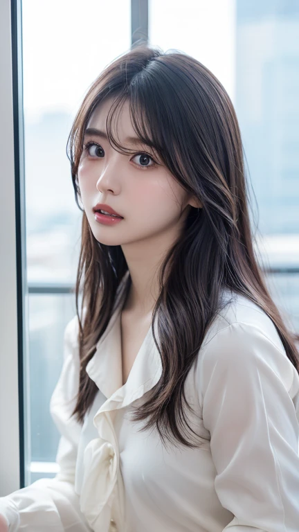 (8k, RAW photos, highest quality, high resolution:1.1), (hyperrealistic:1.4),(realistic, photorealistic:1.3), soft light,realistic face,realistic body,realistic skin,absurdity,masterpiece,(cute:1.8),(slouch:1.8),(from top:1.2),(close-up:1.4),crawling on all fours,POV,( Detailed White Loose T-Shirt:1.2),(Beautiful Nipple Slip:0.9),(Long Hair,Ponytail),(Big:1.2),Cleavage,Detailed Black Eyes,Innocent Eyes,Drooping Eyes,Teary Eyes,Open Lips,Blush,Good Style,Cinema Light,Film Grain,Close Up,Look Viewer,Full Body,Depth of Field, Blurred Background,Eye Focus,Young,85mm Lens, F/ 1.4,Professional Lighting,Portrait,Photon Mapping,Radiosity,Physically Based Rendering,Transparency,Japan Girl,Day,Sunny,Outdoor