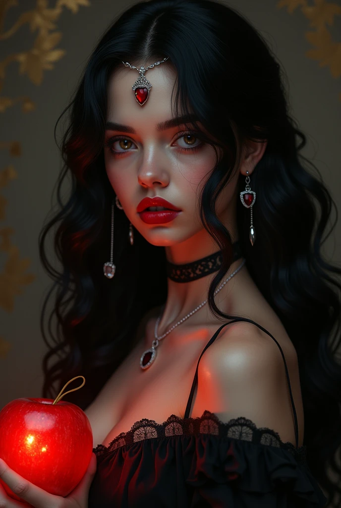 vibrant colors, sexy mistress, masterpiece, sharp focus, best quality, depth of field, 8k, glow behind, excited face, red lips, beautiful look, large breasts in clothes, ((closed sexy black-red outfit)), ((fantasy Gothic castle)), ((rose petals are falling)), ((rose petals everywhere)), ((highly detailed face)), ((photorealism)), ((highly detailed))