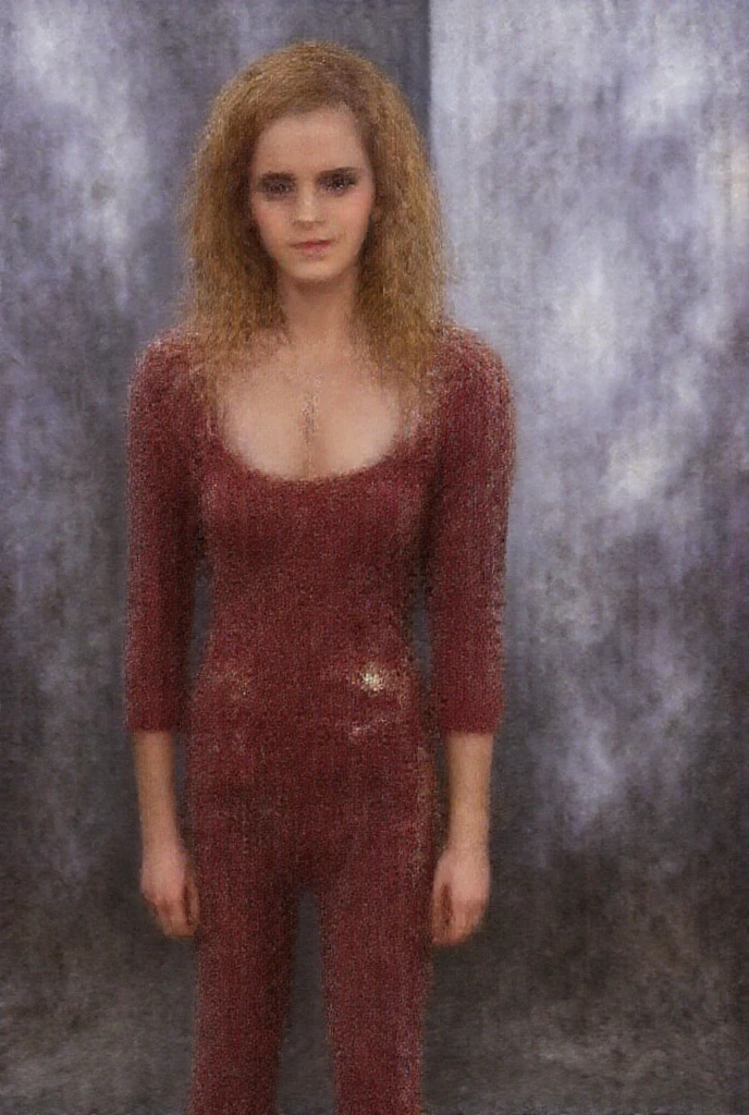 <lora:Marianna Rothen Style:1>Marianna Rothen Style - vintage postcard. Analogue film. Kodachrome. Woman bent slightly forward wearing dark pink 1970s long sleeve dressFull body is shown head to toe
