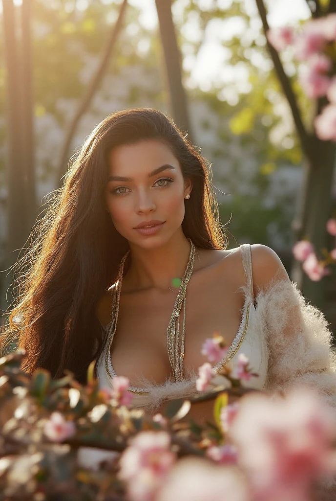 1girl, (fluffy wool clothing:1.2), sheep horn, detailed face, savannah, perched grasslands, cleavage, batik lace, highly detailed, ultra hd, 8k, dynamic angle, (hyperrealistic, high resolution, masterpiece, photorealistic, natural light, detailed hair, caramel, in the garden),