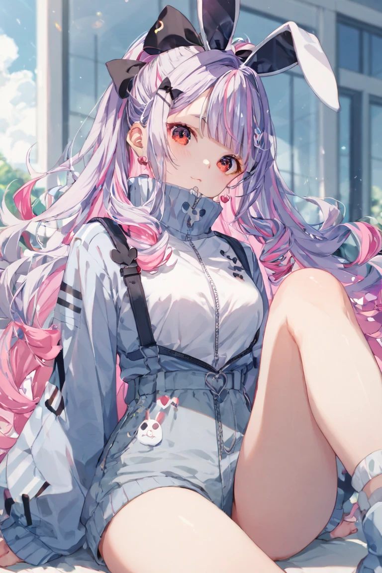 fashion, dress, cute, aesthetic, pastel, mouse girl, full body, techwear