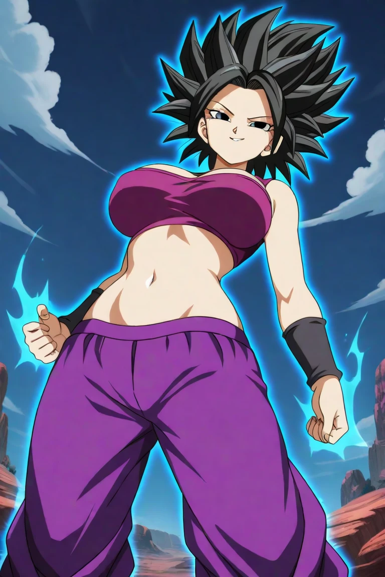 centered, award winning upper body portrait, cowboy shot, (looking at viewer:1.2), | solo, standing, smile, smug, Caulifla_DB, bare shoulders naked , | space, stars, planet, | bokeh, depth of field, cinematic composition, | dynamic pose,