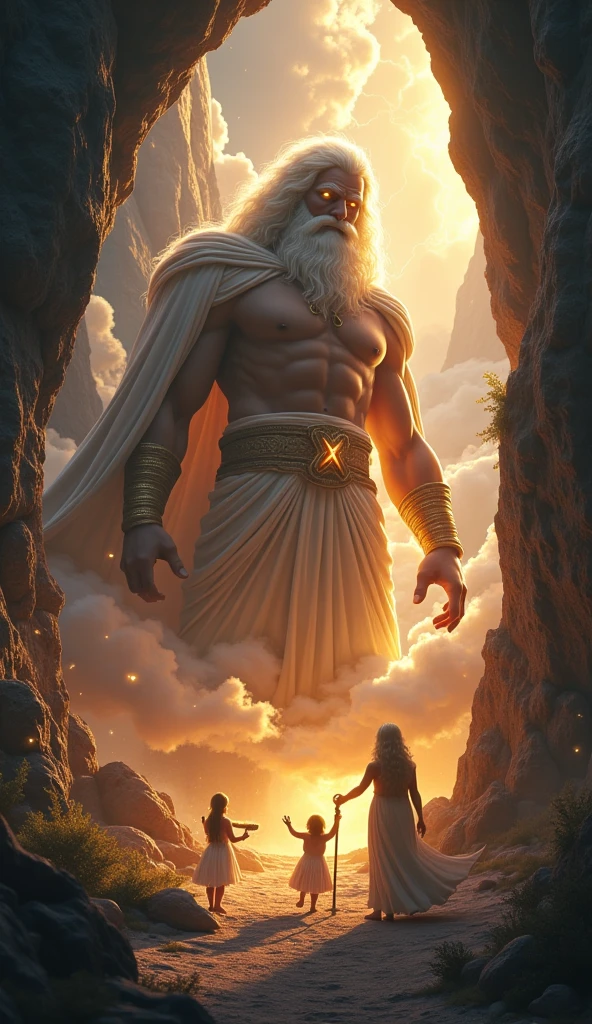 I want an epic image of Sisyphus irritating Zeus, without connection with the stone