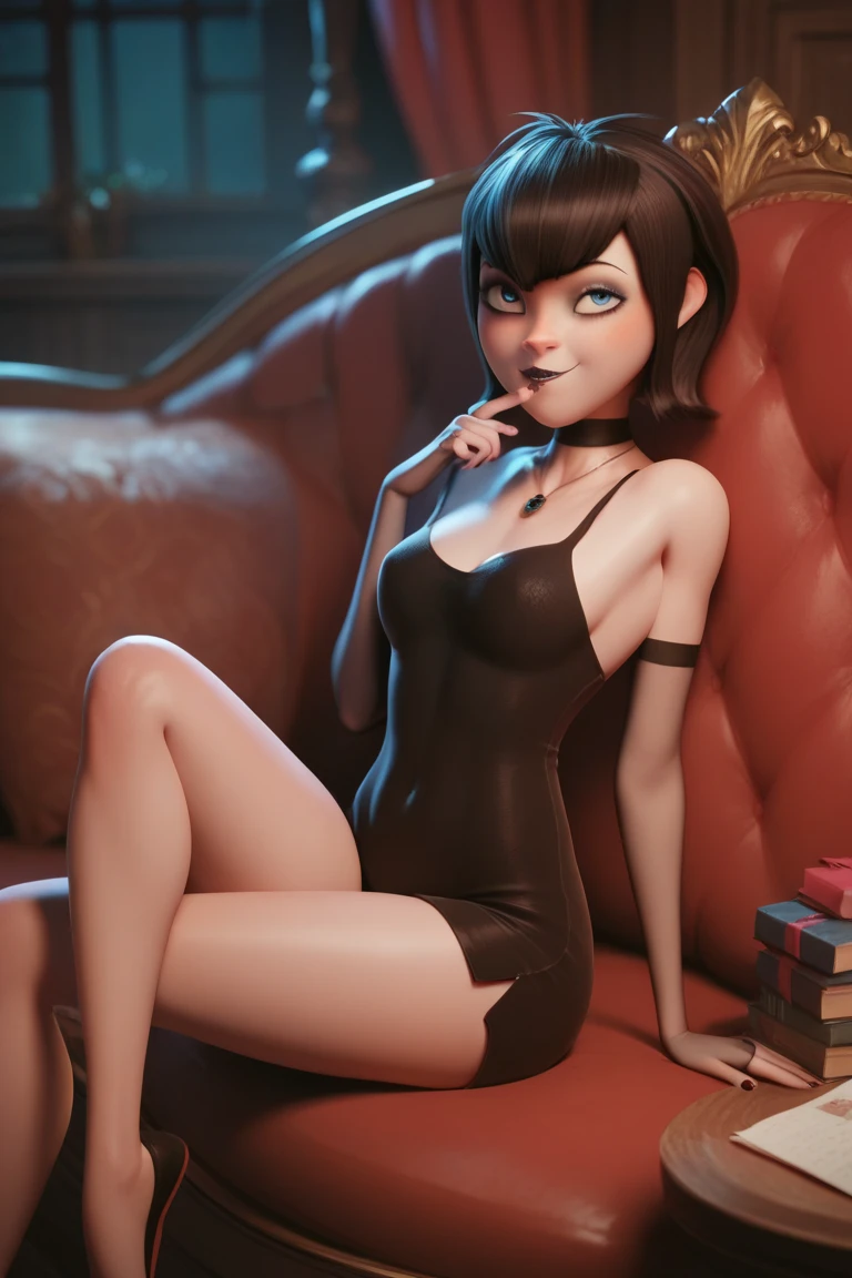 Mavis dressed in sexy lingerie in her room random but flirtatious and seductive pose alone big breasts thick legs