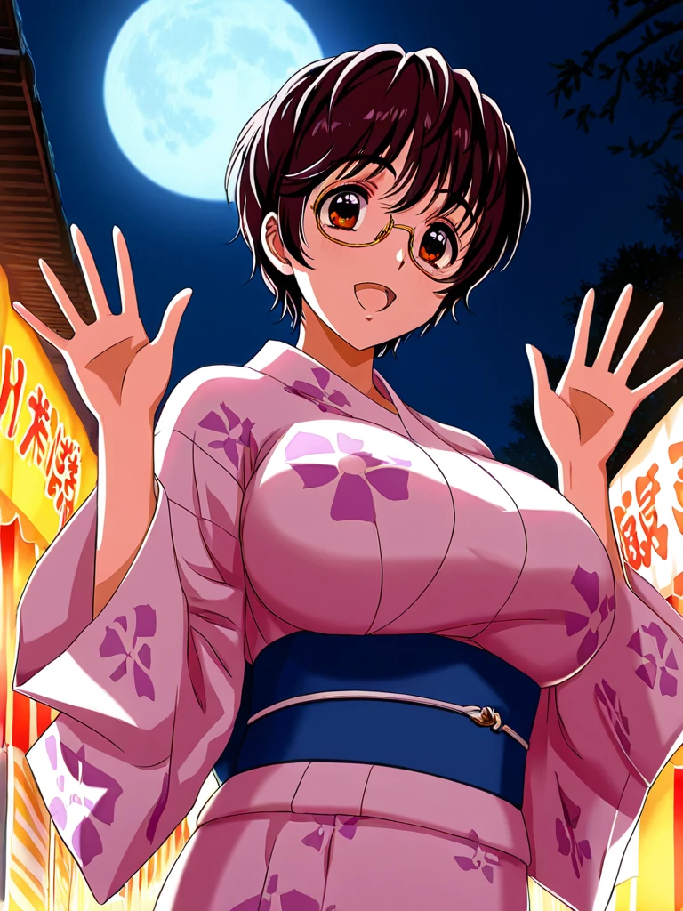 RanmaChan, cabello rojo, Cabello con trenza, ojos azules, ojos detallados, cuerpo completo, lindo, sexyrobutts, Japanese Ghost Costume, fantama flotando, noche luna llena, Cleavage Bulge