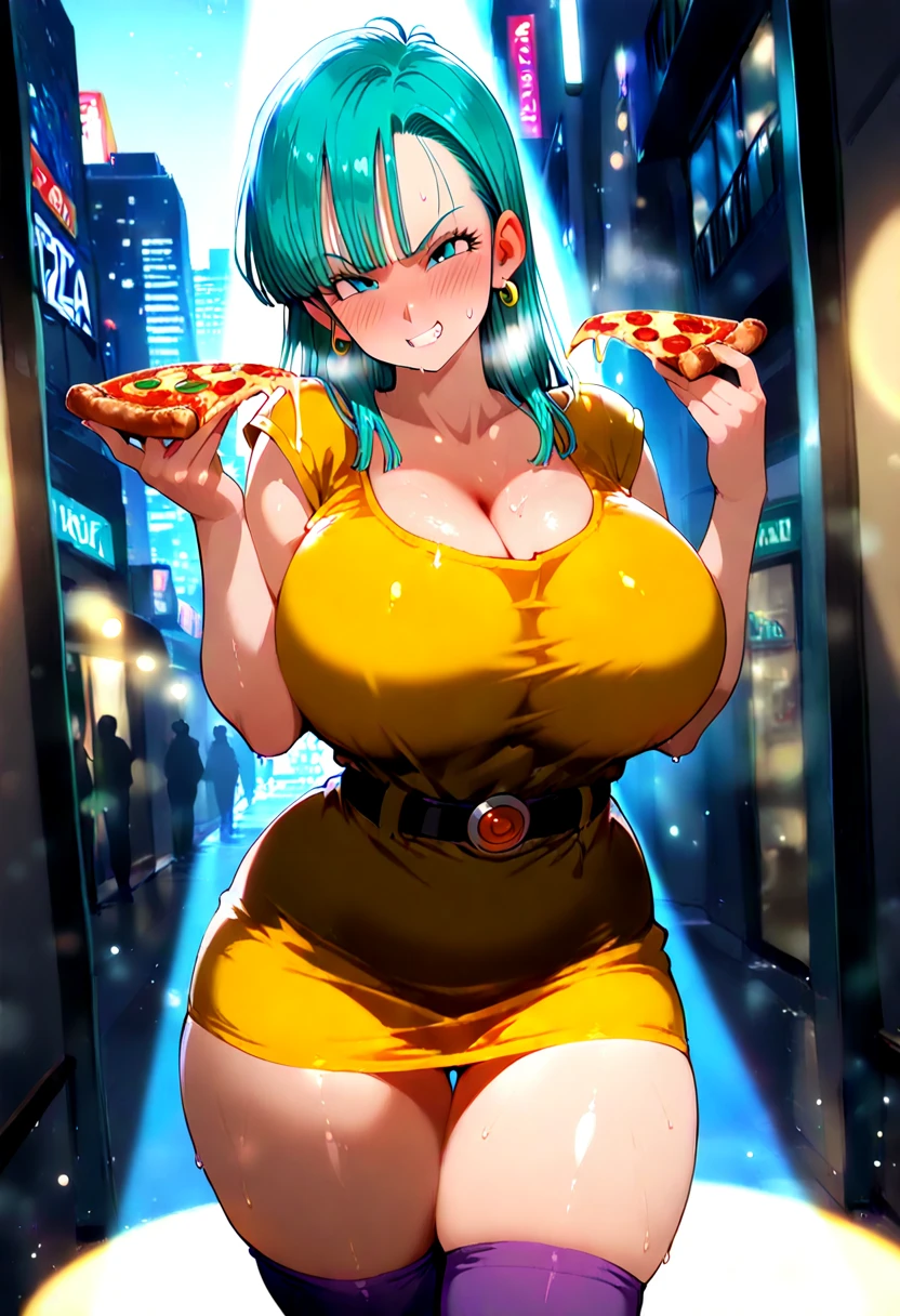masterpiece, Highest quality, Unreal Engine, Super Resolution, Very detailed,
Beautiful woman, Bloomers, One Girl, alone, blue eyes, Blue Hair, Aqua Hair, Single Blade, Braided Ponytail, Hair Ribbon, Red ribbon, Hair Ribbon, Earrings, Vivid expression, Healthy Body, Beautifully detailed sweat glands, Smooth skin texture, Carefully drawn,
(humidity:1.2), Beautiful Eyes, (Attractive face:1.2), (Beautiful Skin), (Big Breasts), Puffy nipples, (Sticky with sweat), In a dynamic pose,
In the world of Dragon Ball, Capsule Corporation,