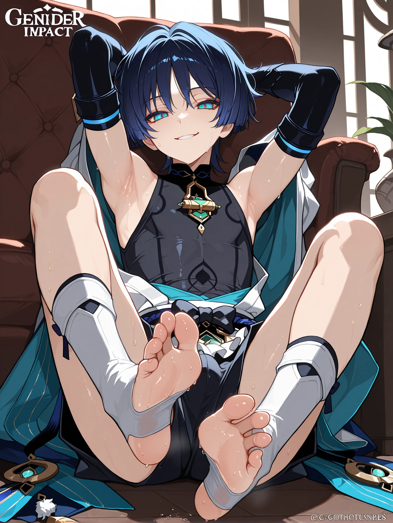 {{ultra-detailed}}, {{disheveled hair}}, (beautiful detailed eyes), beautiful, amazing, detailed eyes, (detailed glans), perfect hands, (((masterpiece))), best quality, (first_person_view), solo_focus, nsfw, shiny skin, pov, (femboy only), break,
((((1femboy)))), solo, nude boy, naked, (Femboy), (otoko no ko), (cute boy), hetero, ((short stature)), (puffy nipples, huge nipples, erect nipples), Thick thighs, (((small cute penis))), ((small cute testicles)), (spread ass), (puffy anus), (cerulean blue, medium layered hair), (crystals blue eyes), orgasm, smile, Estrus face, break,