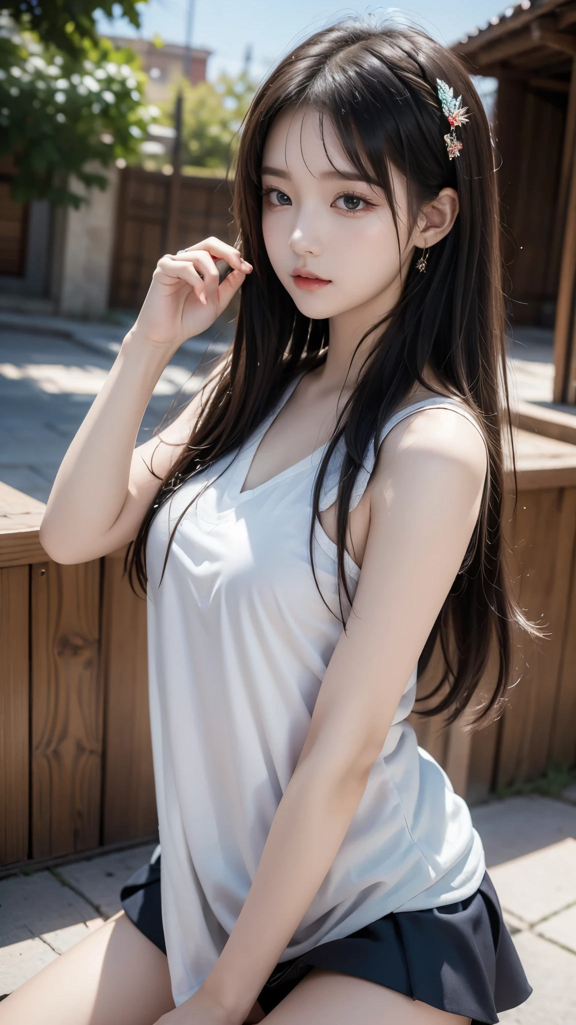 1 girl, (((elementary school student))), schools, has standing nipples, Flat chest, very young, Roll up your miniskirt and show off your cute underwear, nsfw, ((Russian girls)), (more:1.3, perfect right hand:1.3), (best quality, best quality, masterpiece:1.3, reality:1.3, Ultra Fine), with a shameful expression, (perfect anatomy:1.2), (Accurate Shadows), (wonderful hairstyle:1.2)