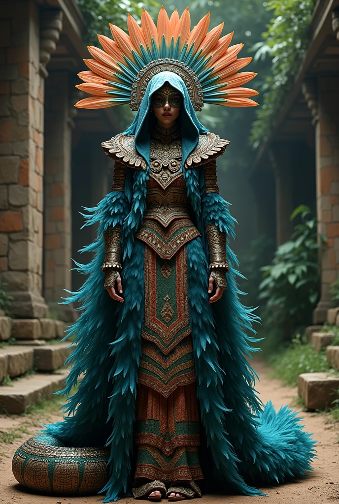 Woman bird and breast full body