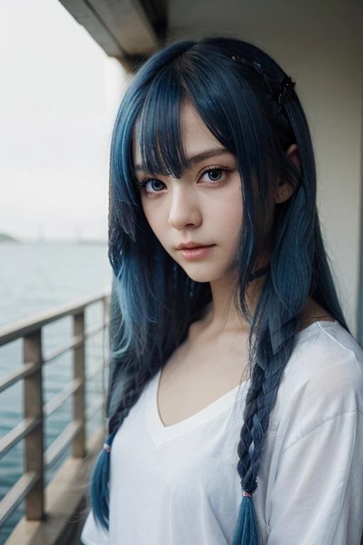 We anime hair blue cute