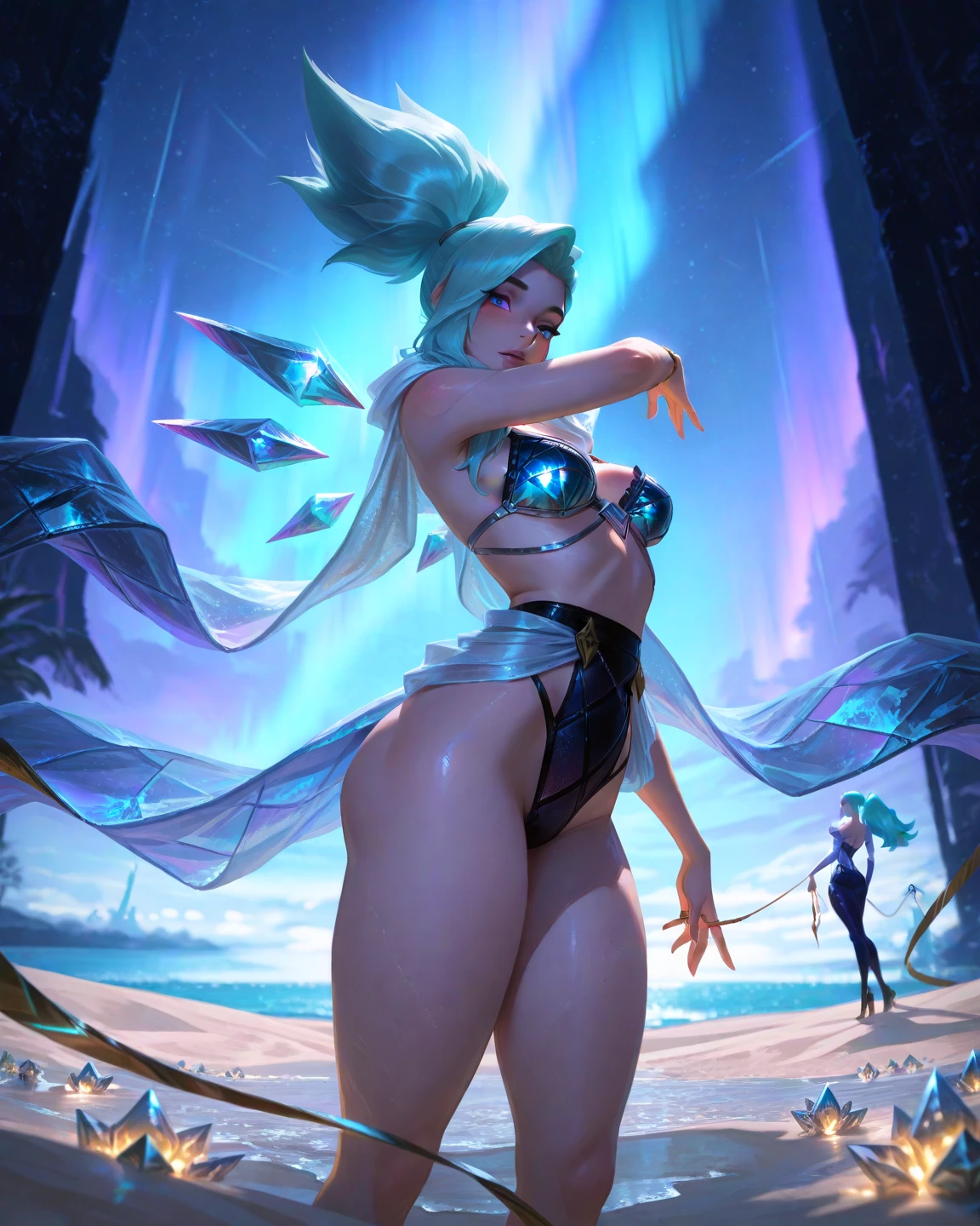 (La mejor calidad,A high resolution,Ultra - detallado,actual),Princess Jasmine, vestido transparent corto azul, medias white muslo, cabello largo amarillo, ,(Fondo de ruinas de mazmorra en ruinas bosque tenebroso cyberpunk :1.4 ), More detailed 8K.motor irreal:1.4,UHD,La mejor calidad:1.4, fotorrealista:1.4, textura de la piel:1.4, obra maestra:1.8,obra-prima, mejor calidad,objeto Objeto], (detailed face features:1.3),(Las proporciones correctas),(Ojos hermosos:1.4 ),  (pose vaquero),( Princess Jasmine:1.4), (Princess Jasmine V2.1), (perfect anatomy :1.4),( no mutaciones), (Alice Liddell Disney:1.4), (dynamic cowboy pose), (face detailed :1.4), (showing neon panties ), (cinematic lighting :1.4), (estilo encaje lingerie white :1.4), (Translucent Slime Infused:1.4),(neon lingerie :1.4), (large neon mushrooms :1.4), (dynamic pose), (face detailed V2.1), (perfect anatomy V2.1) 