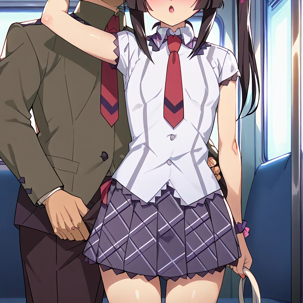 {{{masterpiece}}}, {{{best quality}}}, {{ultra-detailed}}, {illustration}, {{an extremely delicate and beautiful}}, (beautiful detailed eyes:1.6), extremely detailed face, 8k, anime face, nsfw, chizuru ichinose(Rent-a-Girlfriend), mizuhara chizuru, cute face, long hair, brown hair, (brown eyes:1.7), (one side up:1.5), bangs, braid, hair braid, medium breasts, thin waist, big hips, curvaceous,
BREAK bare shoulders, collarbone, pink shirt, puffy short sleeves, puffy sleeves, red bow, shirt, short sleeves, skirt, white skirt, NSFW, girl with anime face is fucked by a man, A man and a woman are having intense sex that drives them crazy, ((1man and 1woman, having sex)), (SEX:1.5), (reverse suspended congress:1.3), Carrying Sex, Rear cowgirl position, {{{penis into pussy}}}, stomach bulge, hetero, sex with men, nipples, elongated penis, veiny penis, testicles, sex from behind, open vagina, clitoris, nail, {{{grab thighs}}}, spread legs, {{open vagina, spread pussy, pussy, clitoris glans, urethra, vaginal opening, labia minora, uterus, smooth pussy}}, taking off clothes, open clothes, Open shirt, open jacket, breasts, nipples, lift up skirt, blush, open mouth, embarrassed, naughty expression, raise your legs, M-shaped spread your legs, {{{uncensored}}}, Handsome young man, interracial, netorare, hug behind, male body