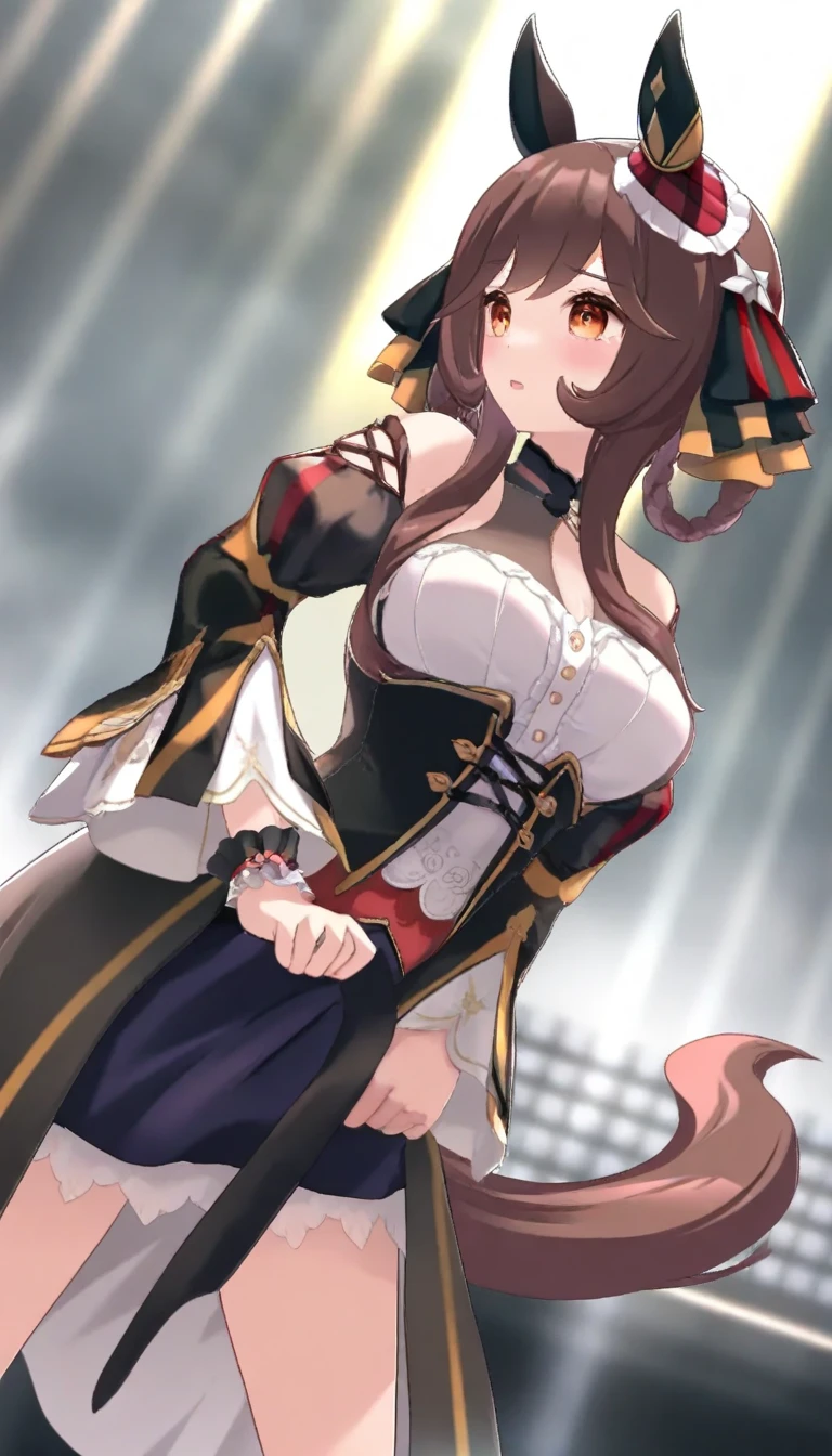 High resolution,masterpiece, Highest quality, Kuo Shenlin , heterochromia , Brown hair, smiling , (((busty))), 1girl, sensual body, Her cheeks flushed, frills kimono , kimono