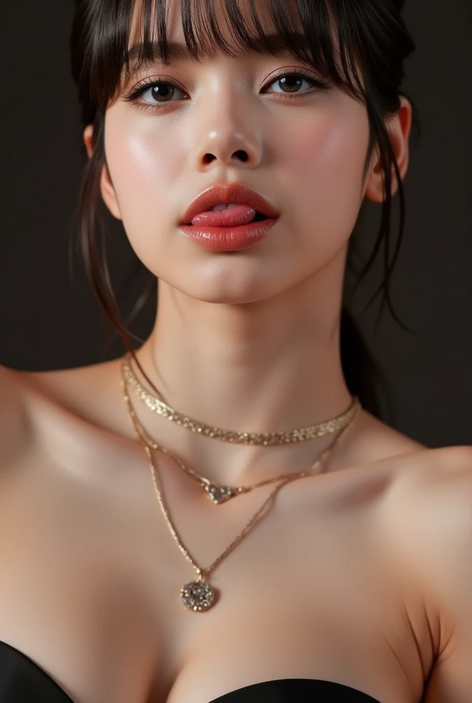 cropped shoulders,stocklings,Full body photo,overhead photography,8k ultra high definition,detail real,Master level,lipsticks,with fair skin,Yellow hair,Get wet,on a grassy field,Painted eye shadow,Tattooed with