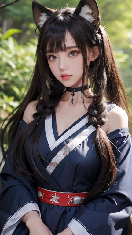 POV,from above,masterpiece,Japanese anime style,Beauty with long reddish-brown hair and blue eyes,A confident smile,Drinking coffee on a skyscraper observation deck, Wearing an off-shoulder top and a red skirt,Sky with full moon and fireworks