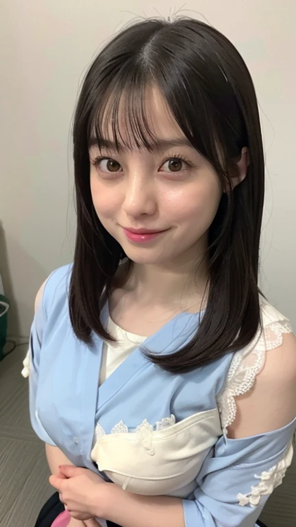 (skin blemish:0.8), (skindentation), black eye, 1woman, 25yo, (((woman))), solo, realistic, best quality, photorealistic, masterpiece, 8k, high res, solo, extremely detailed face, (professional lighting, bokeh), (light particles, lens flare, glowing particles:0.6), (dynamic pose:0.8), soft lighting, top angle view, fashionable and trendy atmosphere, Japan, tokyo, playground, street, city, shop, river, ((daytime)), sky, ((looking at the viewer:1)), (looking at the camera),(portrait:0.6), cowboy shot, gorgeous, sitting, hands down, keep original facial proportion, wide shoulder, full body, (medium breast), (long hair), brown hair, floating hair, lips, lipstick, seductive smile, floating hair, smile, open_mouth, teeth, T-shirt, round neck T shirt, shorts, jeans, eyelashes, mole, (mole under eye:1),