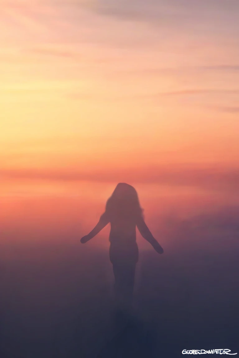 high quality,8k ultra high definition,美丽的Doubleexposure,Combining the silhouette of the goddess with the sunset coast, sunset coast should be used as the bottom background,Details are integrated into the silhouette of the goddess,Clear lines,The background is a monochromatic ,Focus sharp,Doubleexposure,Created by yukisakura,Gorgeous full color
