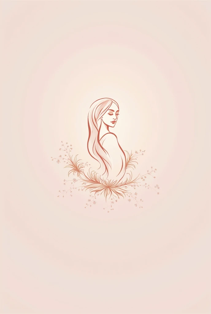 Please create a logo for a woman with silky hair.'Falling petals and silhouette of a profile, Not so extensive