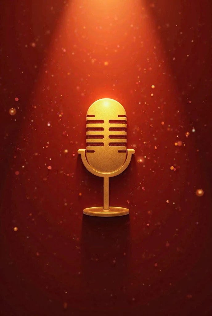 I want an elegant and subtle bright gold-red logo , que diga Nabi’s Golden events , with microphone , Scenario that the logo is for events