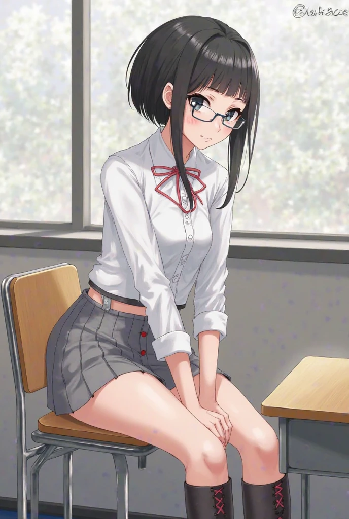 hanekawatsubasa, hanekawa tsubasa, long hair, black hair, hair ornament, (purple eyes:1.1), braid, hairclip, twin braids, naoetsu high school uniform, glasses,
BREAK skirt, school uniform, naoetsu high school uniform,
BREAK indoors, classroom,
BREAK looking at viewer,
BREAK (masterpiece:1.2), best quality, high resolution, unity 8k wallpaper, (illustration:0.8), (beautiful detailed eyes:1.6), extremely detailed face, perfect lighting, extremely detailed CG, (perfect hands, perfect anatomy),